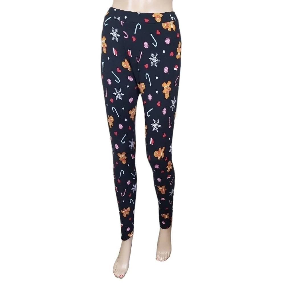 Shosho Gingerbread Candycane Stars Hearts Christmas leggings
